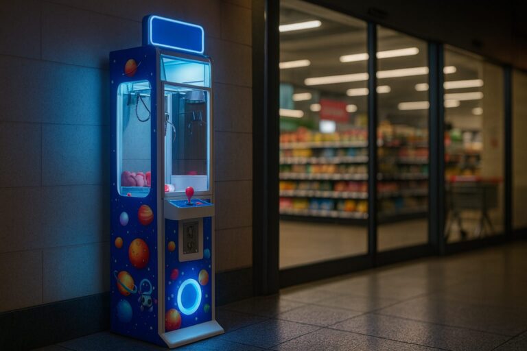 Claw machine installed in a supermarket