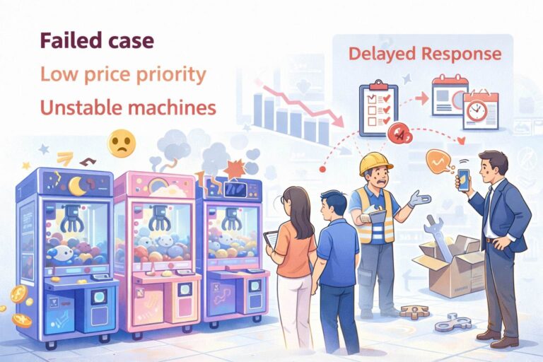 Illustration of unstable claw machines and delayed support