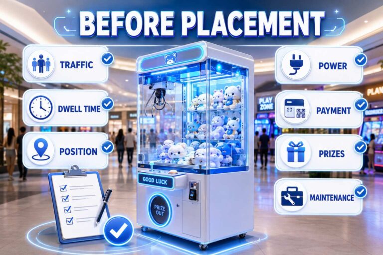 Claw machine pre-placement inspection checklist