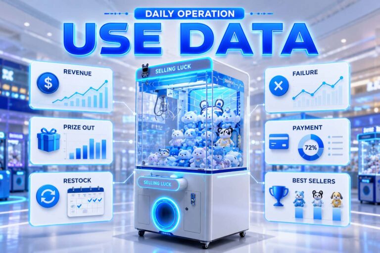 Daily operating data for a commercial claw machine