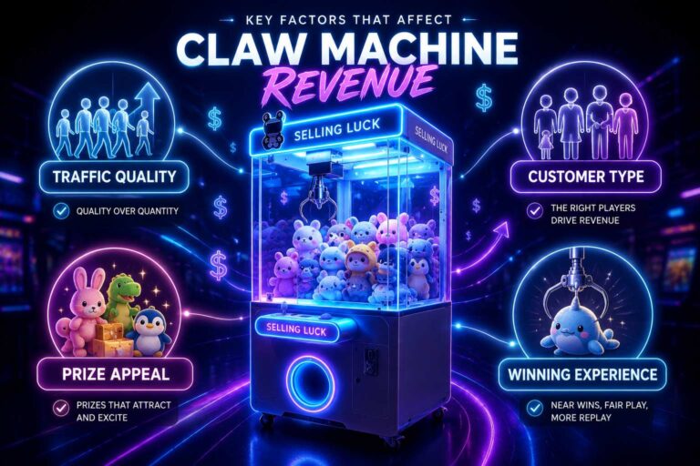 Factors that influence claw machine revenue
